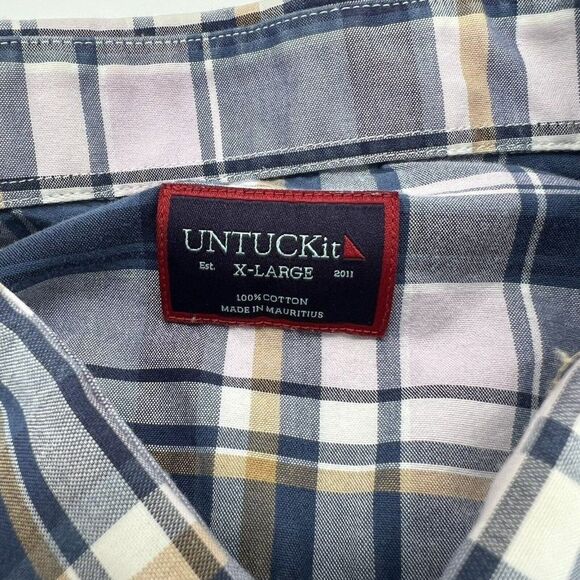 UNTUCKit Button Down Men's Shirt Size XLarge 100% Cotton Plaid Long Sleeve - Picture 2 of 4